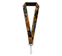 Buckle-Down Lanyard-1.0"-Cali License Plates Stacked Vintage One Size Multicolor