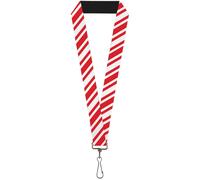 Buckle-Down Lanyard-1.0"-Candy Cane3 Stripe White/3-red 22" x 1" Multicolor