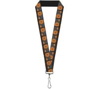 Buckle-Down Lanyard-1.0"-Cassette Splatter Gray/Orange 22" x 1" Multicolor