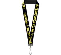Buckle-Down Lanyard-1.0"-Caution Watch Your Dubstep Black/Yellow 22" x 1" Multic