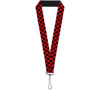 Buckle-Down Lanyard-1.0"-Checker Black/red 22" x 1" Multicolor
