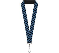 Buckle-Down Lanyard-1.0"-Checker Black/Turquoise 22" x 1" Multicolor