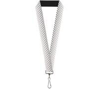 Buckle-Down Lanyard-1.0"-Checker Black/White Fade Out 22" x 1" Multicolor