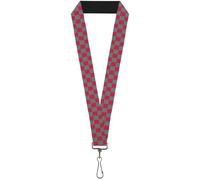 Buckle-Down Lanyard-1.0"-Checker Crimson Red/Gray 22" x 1" Multicolor