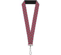 Buckle-Down Lanyard-1.0"-Checker Crimson Red/Gray 22" x 1" Multicolor