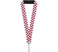 Buckle-Down Lanyard-1.0"-Checker Crimson/White 22" x 1" Multicolor