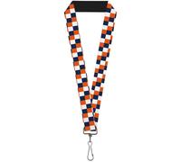 Buckle-Down Lanyard-1.0"-Checker Navy/Orange/White 22" x 1" Multicolor