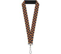 Buckle-Down Lanyard-1.0"-Checker Orange/Dark Blue 22" x 1" Multicolor