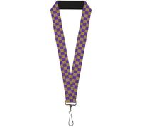 Buckle-Down Lanyard-1.0"-Checker Purple/Gold 22" x 1" Multicolor