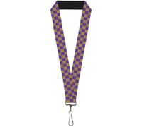 Buckle-Down Lanyard-1.0"-Checker Purple/Gold 22" x 1" Multicolor
