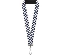 Buckle-Down Lanyard-1.0"-Checker Sapphire Blue/White 22" x 1" Multicolor