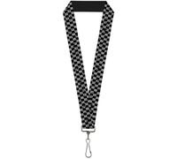 Buckle-Down Lanyard-1.0"-Checker Weathered Black/Gray 22" x 1" Multicolor