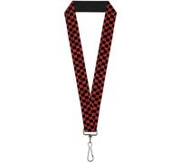 Buckle-Down Lanyard-1.0"-Checker Weathered Black/red 22" x 1" Multicolor