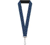 Buckle-Down Lanyard-1.0"-Checker Weathered Black/Turquoise 22" x 1" Multicolor