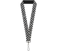Buckle-Down Lanyard-1.0"-Checker Weathered Black/White 22" x 1" Multicolor