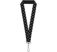 Buckle-Down Lanyard-1.0"-Checker Weathered2 Black/Gray 22" x 1" Multicolor
