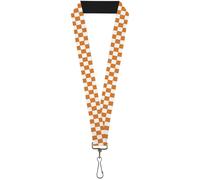 Buckle-Down Lanyard-1.0"-Checker White/tn Orange 22" x 1" Multicolor