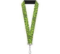 Buckle-Down Lanyard-1.0"-Cheebra Green/Black 22" x 1" Multicolor