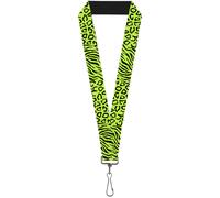 Buckle-Down Lanyard-1.0"-Cheebra Green/Black 22" x 1" Multicolor