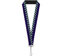 Buckle-Down Lanyard-1.0"-Chevron3 Split Turquoise/Purple/Black 22" x 1" Multicol