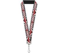 Buckle-Down Lanyard-1.0"-Corset Lace Up W/Bow Plaid/red 22" x 1" Multicolor