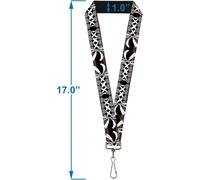 Buckle-Down Lanyard-1.0"-Corset Lace Up W/Bow Red Plaid/Black 22" x 1" Multicolo