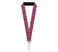 Buckle-Down Lanyard-1.0"-Cute Skulls W/Paisley Purple/Pink/Green One Size Multic