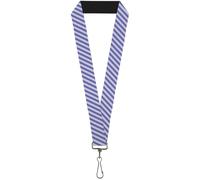 Buckle-Down Lanyard-1.0"-Diagonal Stripes Pastel Blues 22" x 1" Multicolor