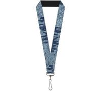 Buckle-Down Lanyard-1.0"-Doodle1/paint Drips Blues 22" x 1" Multicolor