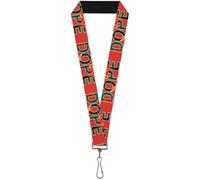Buckle-Down Lanyard-1.0"-Dope Red/Black/Tropical Flowers 22" x 1" Multicolor