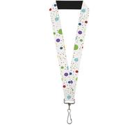 Buckle-Down Lanyard-1.0"-Dots/grid2 White/Gray/Multi Color 22" x 1" Multicolor