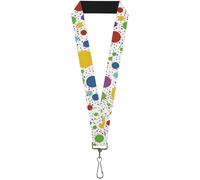 Buckle-Down Lanyard-1.0"-Dots/grid3 White/Gray/Multi Color 22" x 1" Multicolor