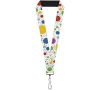 Buckle-Down Lanyard-1.0"-Dots/grid3 White/Gray/Multi Color 22" x 1" Multicolor