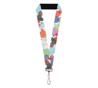 Buckle-Down Lanyard-1.0"-Dots White/Transparent Multi Color One Size Multicolor