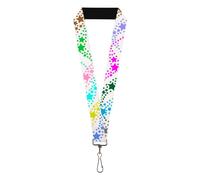 Buckle-Down Lanyard-1.0"-Falling Stars White/Multi Color One Size Multicolor