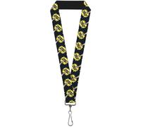 Buckle-Down Lanyard-1.0"-Fist Pump Black/Yellow 22" x 1" Multicolor