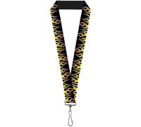 Buckle-Down Lanyard-1.0"-Flames Black/Yellow/Orange 22" x 1" Multicolor