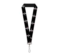 Buckle Down Lanyard - 1.0" - Ford Mustang W/bars Logo Repeat Accessory One Size