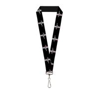 Buckle Down Lanyard - 1.0" - Ford Mustang W/bars Logo Repeat Accessory One Size