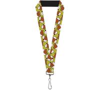 Buckle-Down Lanyard-1.0"-Fox Face Scattered Warm Olive2 22" x 1" Multicolor