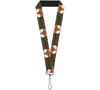 Buckle-Down Lanyard-1.0"-Fox Face/Stripes Black/Multi Color 22" x 1" Multicolor