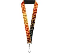 Buckle-Down Lanyard-1.0"-Geometric Transition Blues/Reds/Orange/Yell 22" x 1" Mu