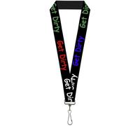 Buckle-Down Lanyard-1.0"-Get Dirty Black/White/Blue/Green/red 22" x 1" Multicolo
