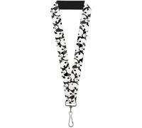 Buckle-Down Lanyard-1.0"-Ghosts Scattered Black/White 22" x 1" Multicolor
