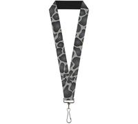Buckle-Down Lanyard-1.0"-Giraffe Spots Gray/Charcoal 22" x 1" Multicolor