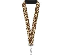 Buckle-Down Lanyard-1.0"-Giraffe Spots2 Cream/Brown 22" x 1" Multicolor
