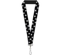 Buckle-Down Lanyard-1.0"-Glowing Stars in Space Black/Purple/White 22" x 1" Mult