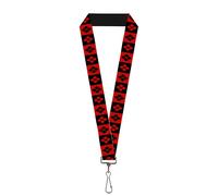 Buckle Down Lanyard-1.0"-Harley Quinn Diamond Blocks Red Black One Size Multicol