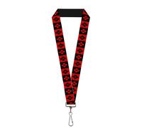 Buckle Down Lanyard-1.0"-Harley Quinn Diamond Blocks Red Black One Size Multicol