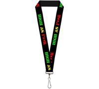 Buckle-Down Lanyard-1.0"-High AS Fk Black/Green/Yellow/red 22" x 1" Multicolor